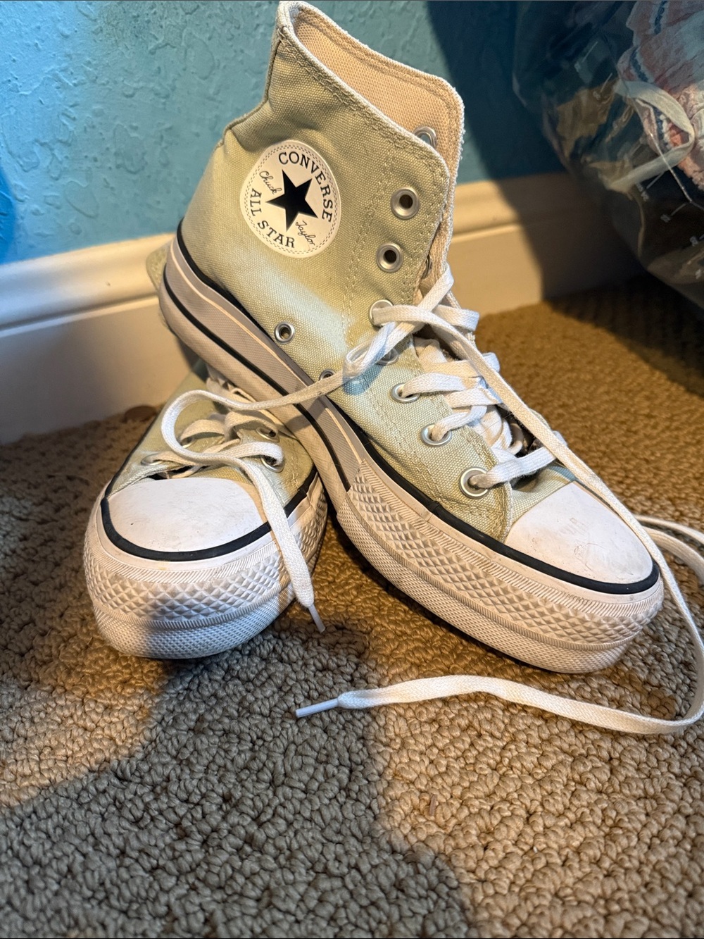 Converse Women’s High-Top Sneakers in Light Green